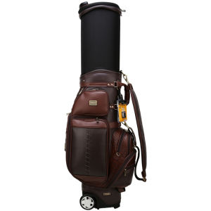 PGM GOLF | Mens Adjustable Hard-shell Golf Travel Bag with Rain Cover