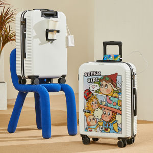 Large Capacity Travel Suitcase Male Model Graffiti Design New 24 Cartoon Luggage Fashionable Trendy ABS PC Material Wheel Suitcase