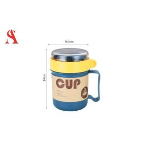 Gelas Kaca Mug Gelas Minum Simple Elegan Mug Mangkok Sup Portable Bottle Cup Anti Tumpah Free Sendok
