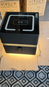 5 in1 Smart Nakas Digital Brankas Safe Box Anti Api Dan Air Meja Nakas Bedside Table Meja Kecil Kamar Meja Samping Lemari Laci Buka kunci ganda dengan kunci kata sandi Pengisian Daya Nirkabel chb