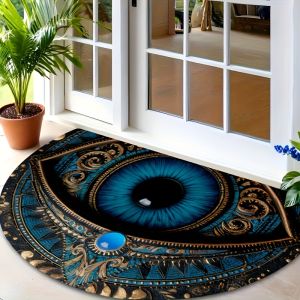 Thảm Cửa Vải Flannel Mắt Xanh VIKAMA Giảm Tiếng Ồn Thảm Polyester Phong Cách Hiện Đại Thoải Mái Cho Lối Vào Phòng Tắm Phụ Kiện Nội Thất Gia Đình