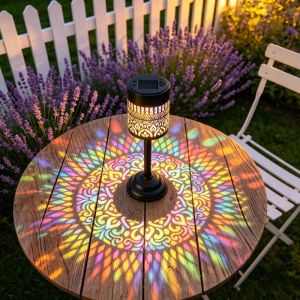 2 Chiếc Đèn Năng Lượng Mặt Trời Mandala Gradient Đèn Chiếu Ngoài Trời LED Với Cọc Cắm Đất Có Thể Tháo Rời Để Trang Trí Sân Vườn Bãi Cỏ Hiên Nhà.