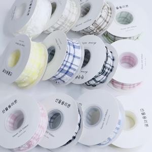 10yards Polyester Pleated Ribbon Colorful Plaid Satin Ribbons for Flower Gift Packaging DIY Clothing Accessories Home Decoration