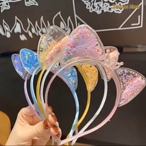 Zaman Now - Bando Mahkota / Bando Anak Bentuk Telinga Kucing / Bando Telinga Kucing Dan Mahkota / Aksesoris Rambut Anak Gaya Korea