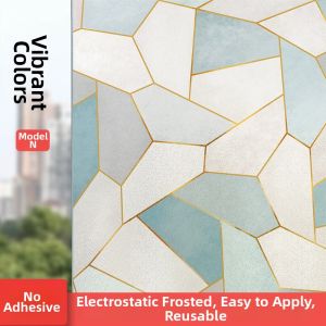 Bathroom Privacy Glass Film Frosted Static Cling Decorative Window Sticker Light Transmission Not Transparent Office Area Apply