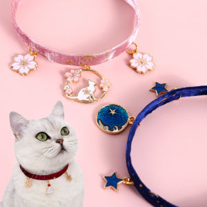 Pet cat and dog Velvet Collar Adjustable Starry Sky Christmas Snowflake Flower Fish Pendant Accessory Necklace