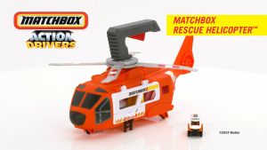 Matchbox Action Drivers Rescue Helicopter16-in Large-Scale Helicopter With 1:64 Scale Die-Cast Toy Ambulance