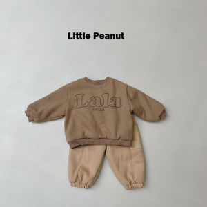 Thickened Double Layer Winter New Style LALA round Neck Sweatshirt Fleece Shirt for Boys And Girls Neutral Childrens Clothing