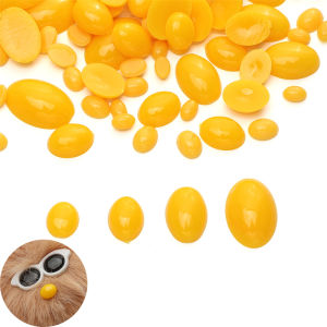 30-100Pcs Yellow Plastic Safety Eyes Acrylic Oval Animal Nose Beads For Teddy Bear Doll DIY Crafts Children Kids Toys Eye Accessories