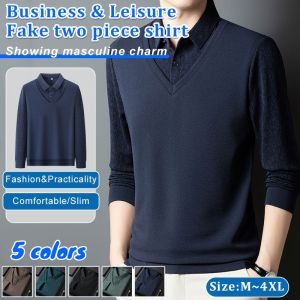 Men's Spring & Autumn Business Casual Longsleeved Loose Bottoming Shirt