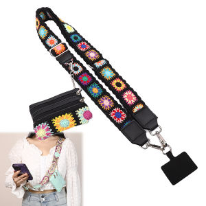 Weaving Pattern Phone Strap With Wallet: A Stylish & Functional Choice