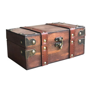 Retro Lock Wooden Storage Box Vintage Card Holder Secret Treasure Box Taro Card Storage Case Family Organizer Handmade Craft