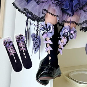 Tất Dài Đến Bắp Chân Họa Tiết Công Chúa Cho Bé Gái Tất Có Nơ Ren Tất Mùa Hè Phong Cách Hoạt Hình Cho Trẻ Em Tất Đến Giữa Bắp Chân