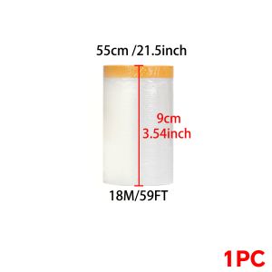 Painter Plastic With Tape Pre-Taped Masking FilmPaint Adhesive Protective Film Roll for Covering Skirting Cars and Auto Body