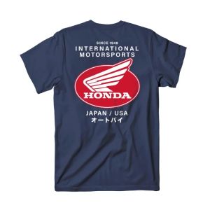 Honda Mens and Womens T-shirts Summer Car Motorcycle Modification Riding Off-road Trend Versatile Racing Work Short Sleeves