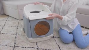 Nhà vệ sinh kín 2 cửa cho mèo Cabin vuông TomCat lắp ráp