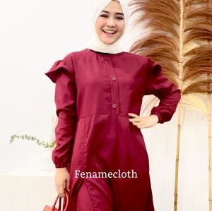 Fashion Muslim Wanita Lebaran: Set Dress Vicky Lengan Panjang Terbaru