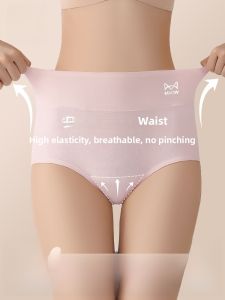 Miiow | Pure Cotton High Waist Womens Underwear Triangle Panties Extended Crotch Lengthening Abdomen Control Comfortable Briefs