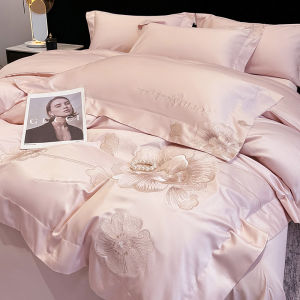 High-End 100% Pure Cotton Floral Embroidery Bedding Set New Chinese Style Three-Dimensional Pattern European Style Cotton Bed Linens