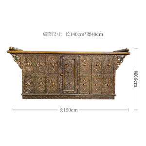 Taiyu Southeast Asian Style Furniture Thai Style Living Room Solid Wood Retro TV Cabinet Thailand Entrance Partition Cabinet