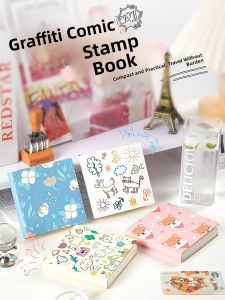 Travel Themed Thickened Pocket Size Cartoon Stamp Book Square Notebook Tourist Spot Memorial Carry on Portable Mini Book