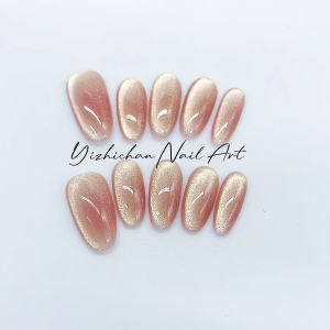 เล็บแต่งตัวแบบสวมใส่สีน้ำเงินสดใสทำมือ น้ำหนักเบา สไตล์เรียบง่าย สีสันสดใส เล็บแต่งตัวสำเร็จรูป สำหรับผู้หญิง