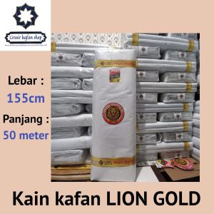 Kain kafan mori putih bersih premium lebar 155cm panjang 50 meter cap Lion gold