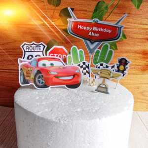 Aksesoris Kue Ulang Tahun Tema Cars Bisa Request Nama! untuk Hiasan / Topper Birthday Cake