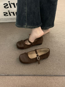 Retro round Toe Mary Jane Single Shoes Womens Footwear Comfortable Commuting Grandmothers Little Leather Shoes Fashionable