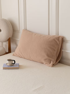 Elegant Simple Style High Weight 300g Bionic Cashmere Pillowcase Home Use High End Solid Color Pillow Cover Warmer Polyester