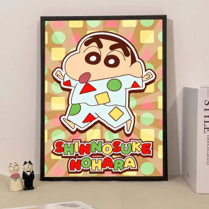 Bandai | 5D DIY Diamond Painting Kit Crayon Shin-chan Cartoon Art Full Drill Rhinestone Mosaic Wall Decor Craft Kit Home Gift Frameless