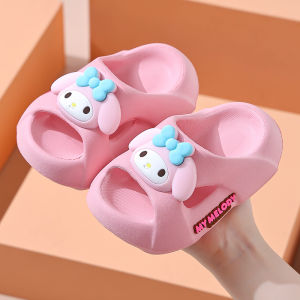 Slippers Children Interior Anti-Slip Girls Cartoon Stepney Dog Summer Flip Flops Soft PU Leather Flat Heel Comfortable Footwear