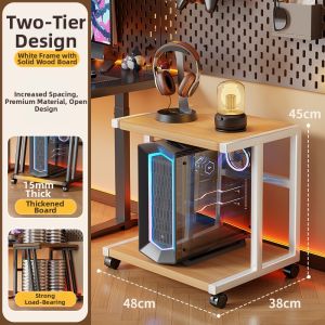 evesigar | Mobile Multi-layer Computer Case Storage Rack