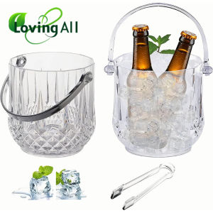 Portable Acrylic Ice Container Handle for Parties and Events Multi-functional Ice Holder for Snacks and Beverages