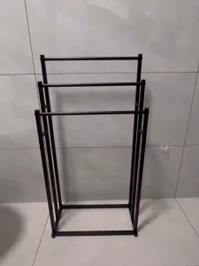 3 Ties Towel Rack Standing Floor Towel Rack Bathroom Bedroom Balcony Clothes Organizer Rack Towel Hanger Metal Storage Rack Clothes Organizers Rack
