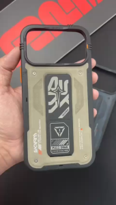 SKINARMA Aegis Mag-Charge Case with Grip Stand for iPhone 17 Pro (6.3)/ 17 Pro Max (6.9) - Navy/ Grey