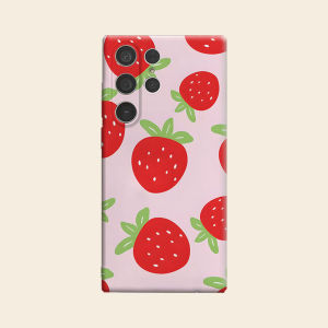 Cute Red Strawberry Luxury Fashion Full Lens Protective Case for Samsung Galaxy S26 S25 S24 A56 A36 Plus Ultra