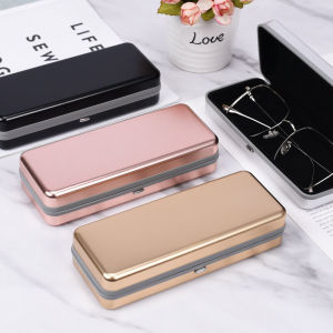 กล่องแว่นสายตาโลหะ E88 สำหรับผู้ชายและผู้หญิง ทนทานต่อแรงดัน น้ำหนักเบา ขนาดกะทัดรัด อุปกรณ์ดูแลแว่นตา กล่องใส่แว่นสายตาแบบอัลลอยด์