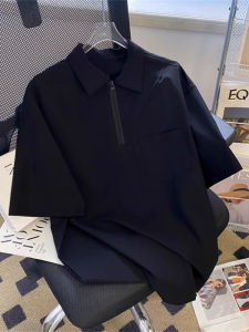 Áo Thun Cổ Polo Tay Ngắn Cỡ Lớn 300lbs Có Khóa Kéo Mùa Hè Cho Cặp Đôi Áo Thun Nam Nữ Rộng Rãi Chất Liệu Polyester