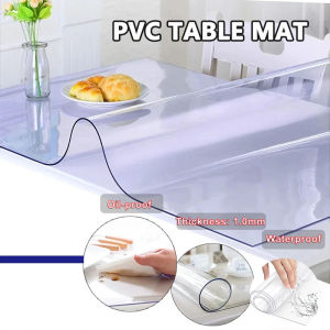 1.0mm Thickness Waterproof Transparent PVC Table Mat Oilproof Anti-Slip Table Cover Soft Glass Mat for Kitchen Alas Meja