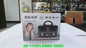 Radio Meier M-111BT Retro Rechargeable 3 Band Radio AM/FM/SW with supported USB/TF/AUX/BT MP3 player With Remote