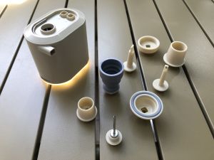 Mini Air Pump for Inflatables Ball Beds with Camping Light Compact inflator pump for Floats Balloons & Vacuum for Storage Bags