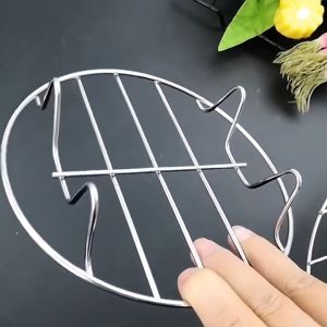 304 Stainless Steel Air Fryer Steaming Rack Kitchen Multifunction Pot Steaming Tray High Leg Anti Scalding Rack Single-layer Grill