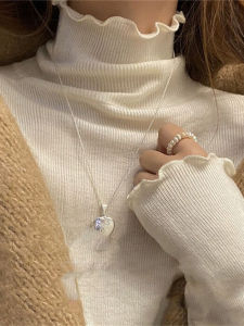 Clearance Luxury Wool Off-brand Turtleneck Blouse