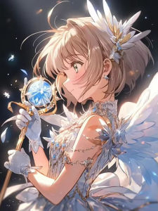 Bandai | 5D DIY Cardcaptor Sakura Tranh Gắn Đá Bộ Vuông Acrylic Full Dán Khu Vực Màu Dầu Nghệ Thuật Khảm Thủ Công Trang Trí Nhà Cửa
