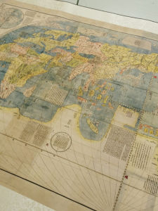 Authentic Li Madou World Map Replication Horizontal Banner Decoration Retro Chinese Painting Replica of Original Document