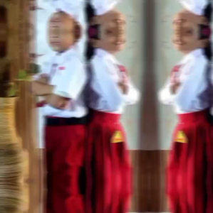 Seragam Sekolah SD Merah Putih Lengan Panjang Lengkap Dengan Logo Dan Bendera Yang Dibordir