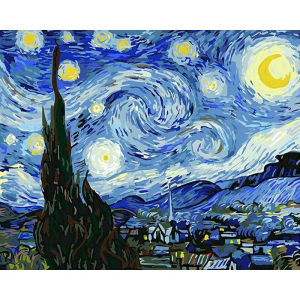 KAYOU | Oil Paint By Numbers Diy Crafts Van Gogh Sky Landscape Pictures on Number Wall Decors Number Painting Art Supplies