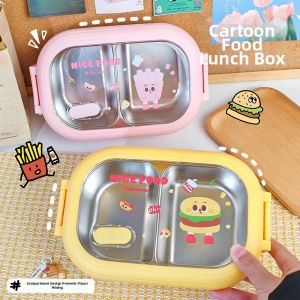 Cute Stainless Steel Meal Box With Compartments