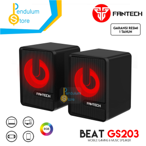 Fantech Speaker Laptop Komputer PC BEAT GS203 RGB Mobile Gaming & Music Speaker Gaming Mini Wired Super Bass Stereo Audio dengan lampu LED RGB Effect Black White | Garansi Resmi 1 Tahun